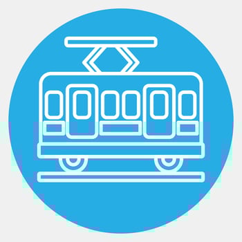 Icon tram. Transportation elements. Icons in blue style. Good for prints, posters, logo, sign, advertisement, etc. vector