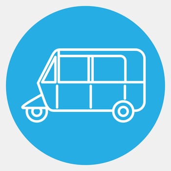 Icon bajaj. Transportation elements. Icons in blue style. Good for prints, posters, logo, sign, advertisement, etc. vector