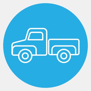 Icon pick up truck. Transportation elements. Icons in blue style. Good for prints, posters, logo, sign, advertisement, etc. vector