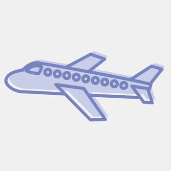 Icon airplane. Transportation elements. Icons in two tone style. Good for prints, posters, logo, sign, advertisement, etc. vector