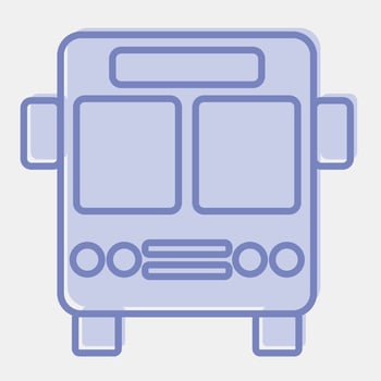Icon bus. Transportation elements. Icons in two tone style. Good for prints, posters, logo, sign, advertisement, etc. vector