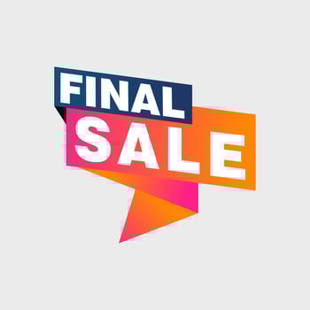 Final Sale banner, poster background. Big sale, special offer, discounts, Vector illustration