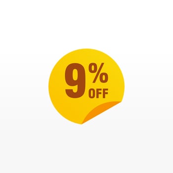 9 discount, Sales Vector badges for Labels, , Stickers, Banners, Tags, Web Stickers, New offer. Discount origami sign banner.