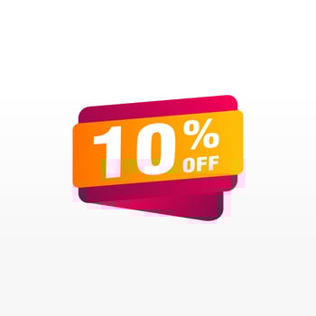 10 discount, Sales Vector badges for Labels, , Stickers, Banners, Tags, Web Stickers, New offer. Discount origami sign banner.