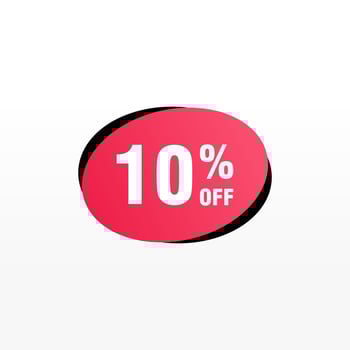 10 discount, Sales Vector badges for Labels, , Stickers, Banners, Tags, Web Stickers, New offer. Discount origami sign banner.