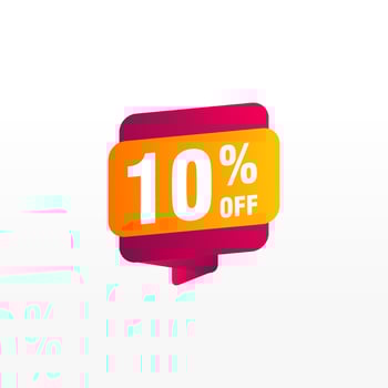 10 discount, Sales Vector badges for Labels, , Stickers, Banners, Tags, Web Stickers, New offer. Discount origami sign banner.