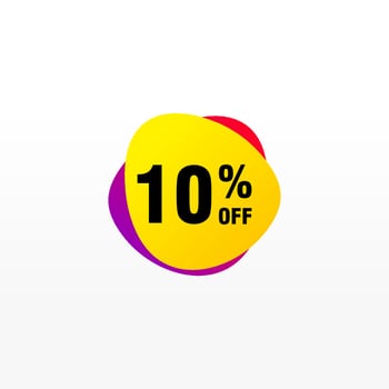 10 discount, Sales Vector badges for Labels, , Stickers, Banners, Tags, Web Stickers, New offer. Discount origami sign banner.