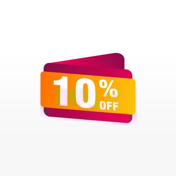 10 discount, Sales Vector badges for Labels, , Stickers, Banners, Tags, Web Stickers, New offer. Discount origami sign banner.