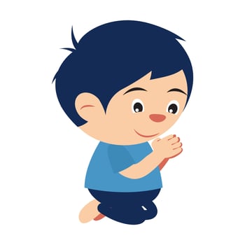 Clipart of cartoon version of man pay respect to some one sitting vector