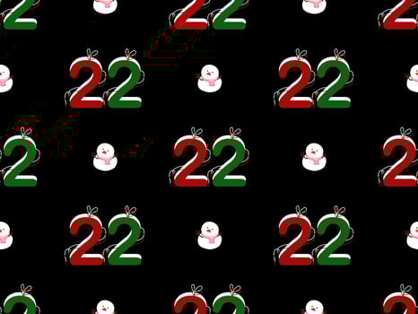 Christmas cartoon character seamless pattern on black background vector