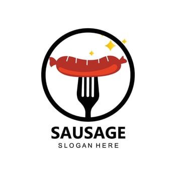 Sausage Logo, Modern Food Vector, Design For Grill Food Brands, BBQ, Sausage Shop, Hotdog vector