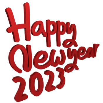 red happy new year 3d png image