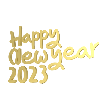 gold happy new year 3d png image