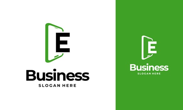 E-Initial Phone Logo designs, Phone Shop logo designs, Modern Phone logo designs vector icon
