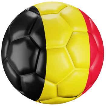 3D render soccer ball with Belgium nation flag. png