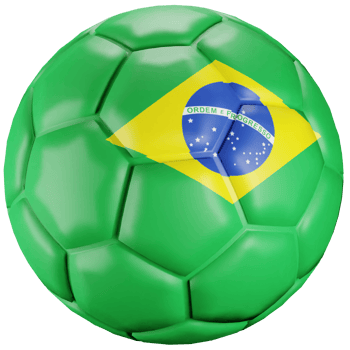 3D render soccer ball with Brazil nation flag. png