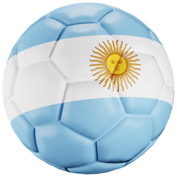 3D render soccer ball with Argentina nation flag. png
