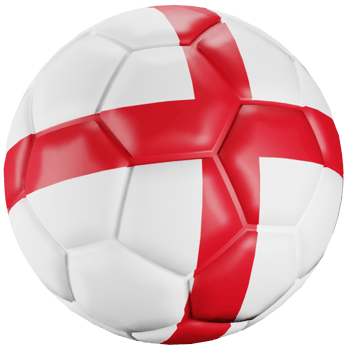 3D render soccer ball with England nation flag. png