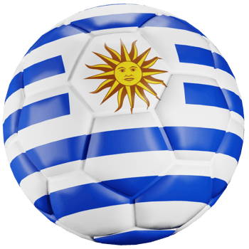 3D render soccer ball with Uruguay nation flag. png