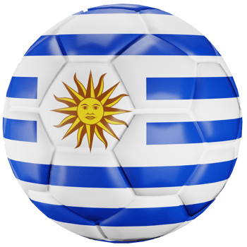 3D render soccer ball with Uruguay nation flag. png