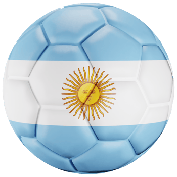 3D render soccer ball with Argentina nation flag. png