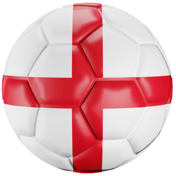 3D render soccer ball with England nation flag. png