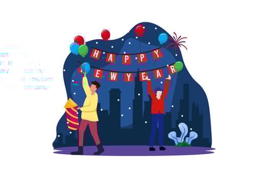 New Year New Activity Flat Design vector