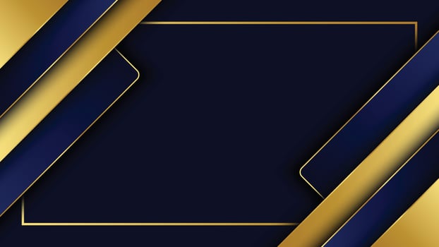 Luxury and elegant golden line with dark navy blue template background. vector