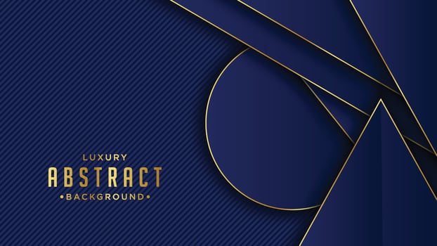 Luxury and elegant golden line with dark navy blue template background. vector