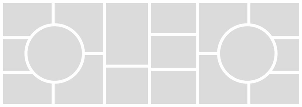 Pictures or photos frame collage. comics page grid layout abstract photo frames and digital photo wall template vector
