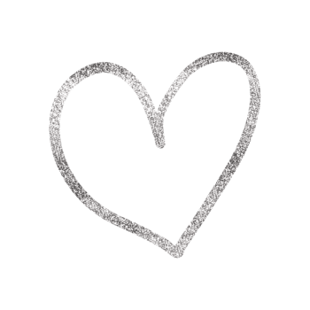 Silver Glitter Heart Outlined png