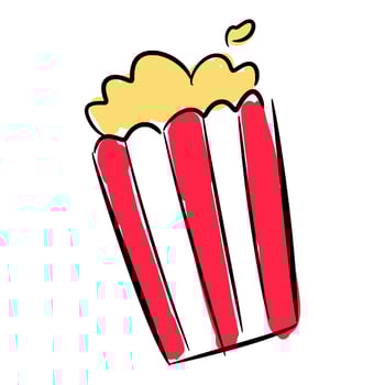 popcorn icon. concept of sport, entertainment, cinema, snack, movie, etc. hand drawn vector illustration.