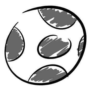 soccer ball icon. sports theme, football, championship, etc. hand drawn vector illustration.