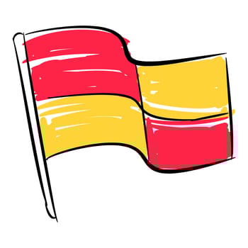soccer referee flag icon. concept of sport, football, referee, etc. hand drawn vector illustration.