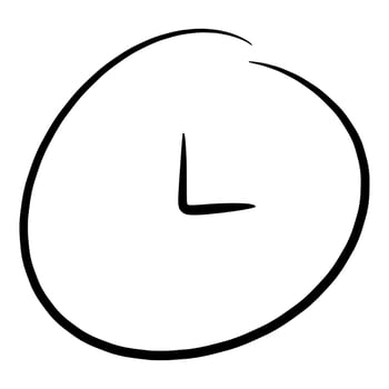 time icon, clock. the theme of sport, work, activity etc. hand drawn vector illustration.