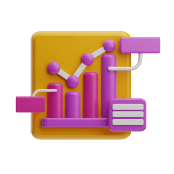 digital marketing, data analysis illustration 3d png