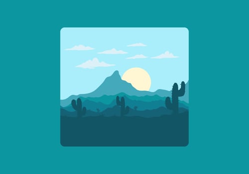 Colorful desert landscape with cactus trees illustration vector
