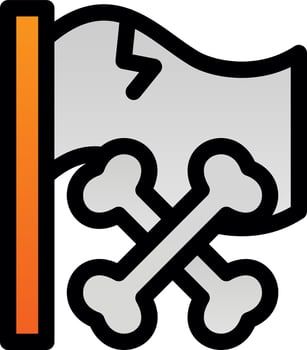 Pirate Flag Vector Icon Design