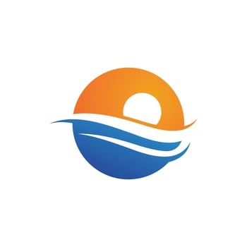 Water wave icon vector