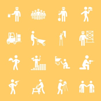 Set of Labours Icon Designs vector
