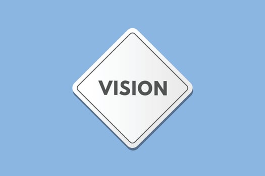 vision text Button. vision Sign Icon Label Sticker Web Buttons vector