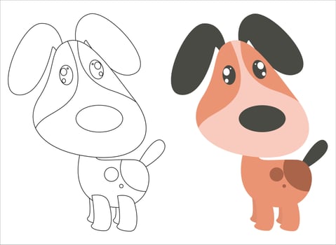 cute dog for coloring vector