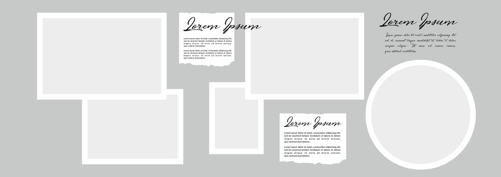 Pictures or photos frame collage. comics page grid layout abstract photo frames and digital photo wall template vector