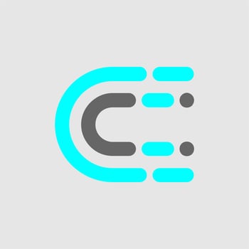 C electricity logo initial design vector