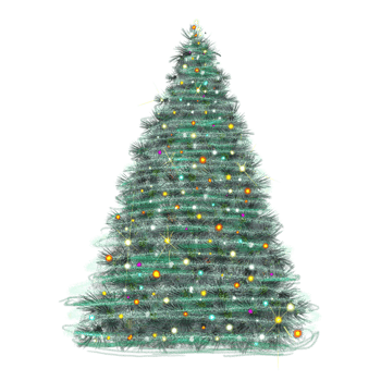 green christmas tree illustration png