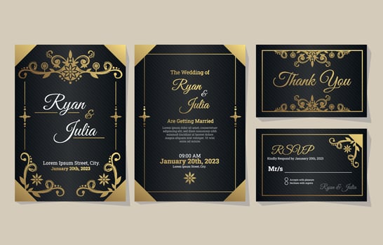 Luxury Wedding Invitation Template vector