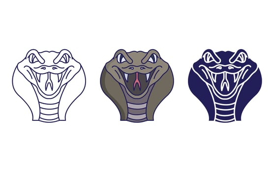 Snake face line and glyph icon, vector illustration