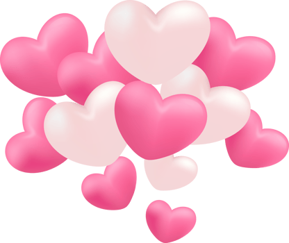 Pink Balloons Valentine Illustration png