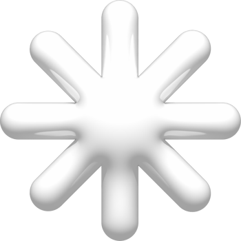 3D white snowflakes icon. 3d snow weather element isolated on white background. Realistic glossy plastic 3d render design illustration for forecast, social media or Christmas decoration. png