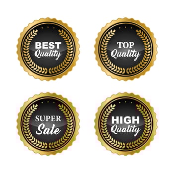 Luxury gold badges and labels premium quality product. vector